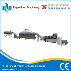 Fried wheat flour crackers/sticks processing line